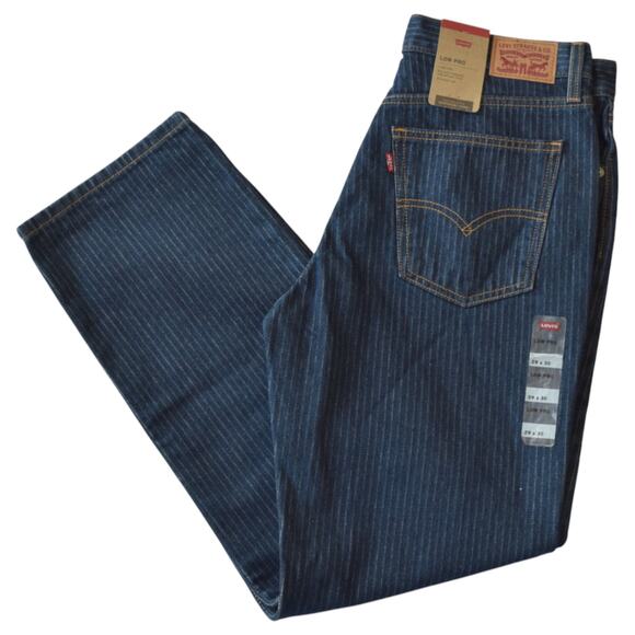 NWT Levi’s Low Pro Jeans Women's 29x30 Pinstripe Relaxed Straight Leg - Picture 1 of 7